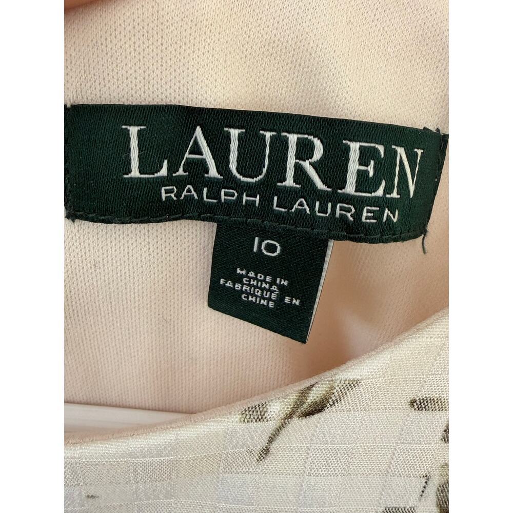 Lauren Ralph Lauren Floral Dress Size 8/10 Short Sleeve Fit & Flare - Picture 3 of 9